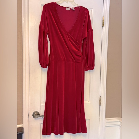 Newport News Dresses & Skirts - Newport News Elegant‎ Red Long Sleeve Dress